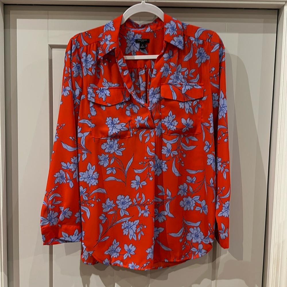 Ann Taylor popover blouse MP EUC